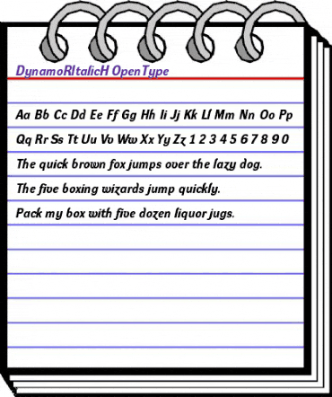 Dynamo R Regular animated font preview