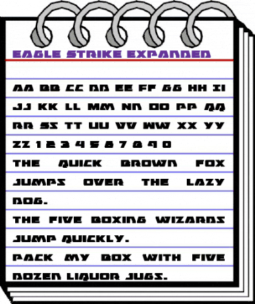 Eagle Strike Expanded Expanded animated font preview