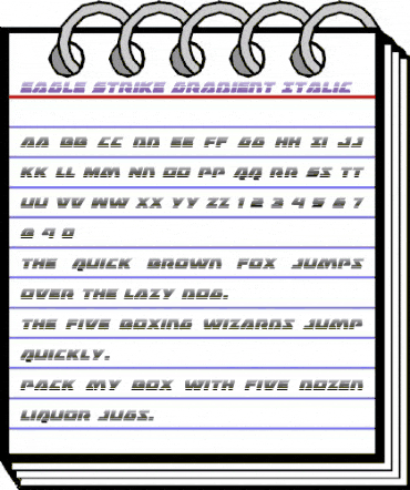 Eagle Strike Gradient Italic Italic animated font preview Eagle Strike Gradient Italic Italic animated font preview