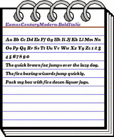 Eames Century Modern Bold Italic animated font preview