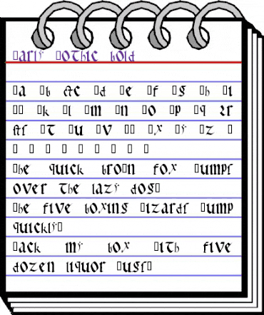Early Gothic bold animated font preview