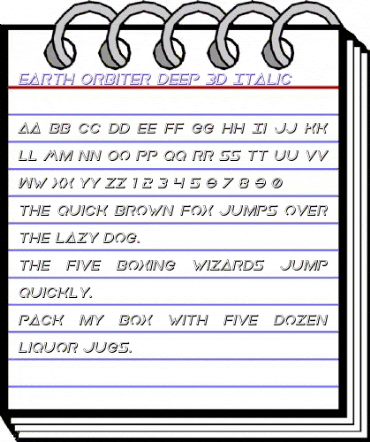 Earth Orbiter Deep 3D Italic Italic animated font preview Earth Orbiter Deep 3D Italic Italic animated font preview