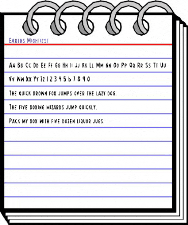 Earth's Mightiest Regular animated font preview