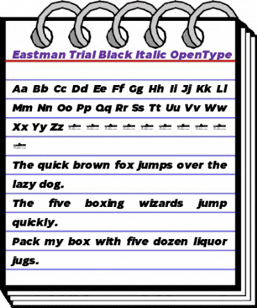 Eastman Trial Black Italic animated font preview