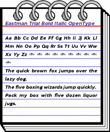 Eastman Trial Bold Italic animated font preview