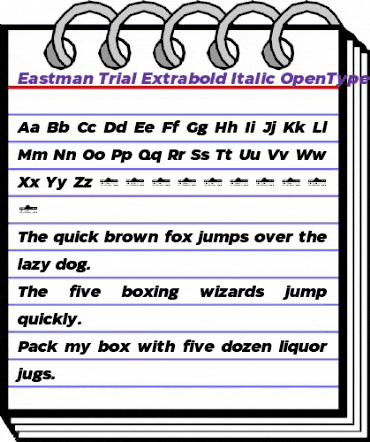 Eastman Trial Extrabold Italic animated font preview
