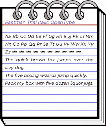 Eastman Trial Italic animated font preview