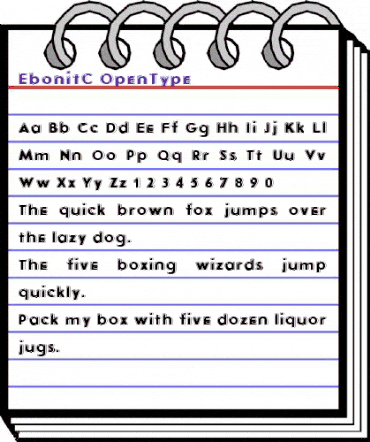 EbonitC Regular animated font preview
