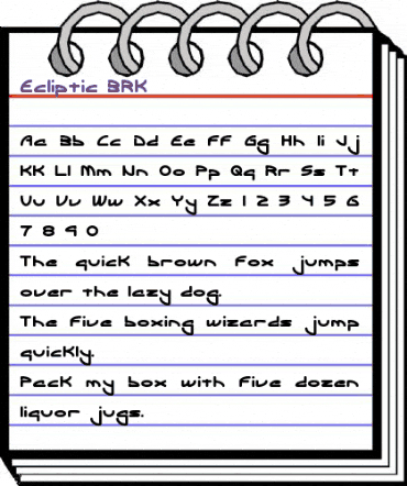Ecliptic (BRK) Regular animated font preview