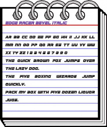 Edge Racer Bevel Italic Italic animated font preview Edge Racer Bevel Italic Italic animated font preview
