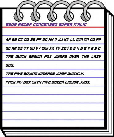 Edge Racer Condensed Super-Italic Condensed Italic animated font preview Edge Racer Condensed Super-Italic Condensed Italic animated font preview