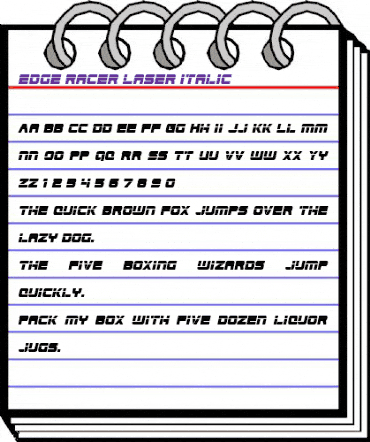 Edge Racer Laser Italic Italic animated font preview