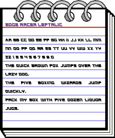 Edge Racer Leftalic Italic animated font preview Edge Racer Leftalic Italic animated font preview