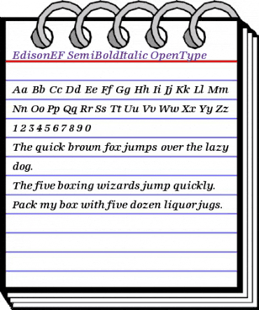 EdisonEF-SemiBoldItalic Regular animated font preview