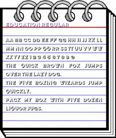 Education Regular animated font preview Education Regular animated font preview
