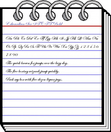 Edwardian Scr ITC TT Bold animated font preview Edwardian Scr ITC TT Bold animated font preview