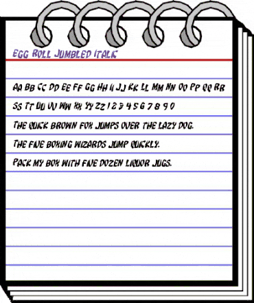 Egg Roll Jumbled Italic Italic animated font preview Egg Roll Jumbled Italic Italic animated font preview
