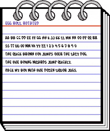 Egg Roll Rotated Regular animated font preview Egg Roll Rotated Regular animated font preview