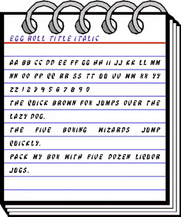 Egg Roll Title Italic Italic animated font preview Egg Roll Title Italic Italic animated font preview