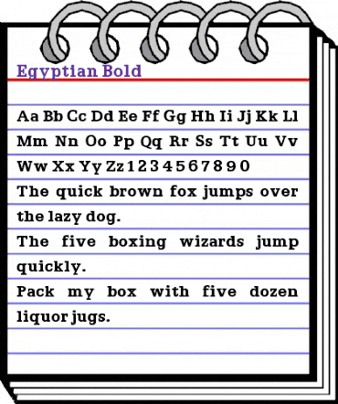 Egyptian Bold animated font preview