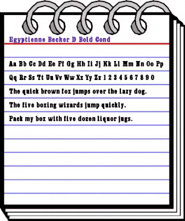 Egyptienne Becker D Bold Cond Regular animated font preview Egyptienne Becker D Bold Cond Regular animated font preview