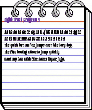 Eight Track program 4 Regular animated font preview