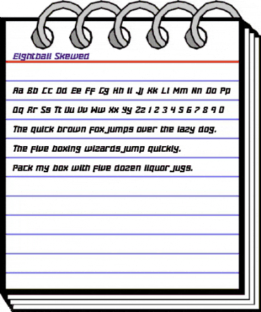 Eightball Skewed Skewed animated font preview