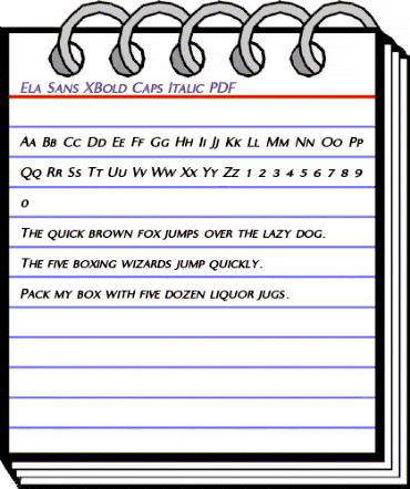 Ela Sans XBold Caps Italic animated font preview Ela Sans XBold Caps Italic animated font preview