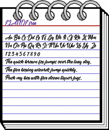 ELANDE free Regular animated font preview