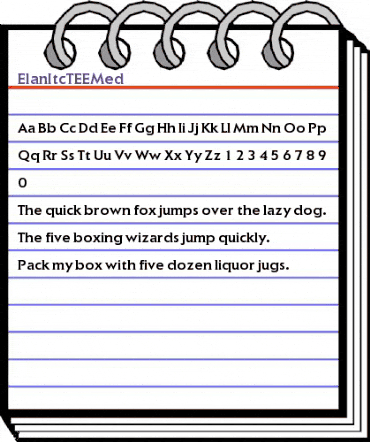 ElanItcTEEMed Regular animated font preview