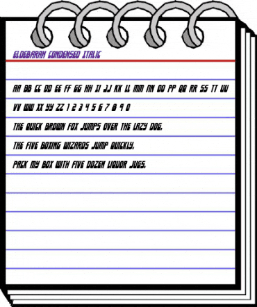 Eldebaran Condensed Italic Condensed Italic animated font preview Eldebaran Condensed Italic Condensed Italic animated font preview