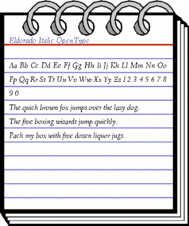 Eldorado Italic animated font preview Eldorado Italic animated font preview