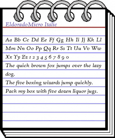 EldoradoMicro Italic animated font preview