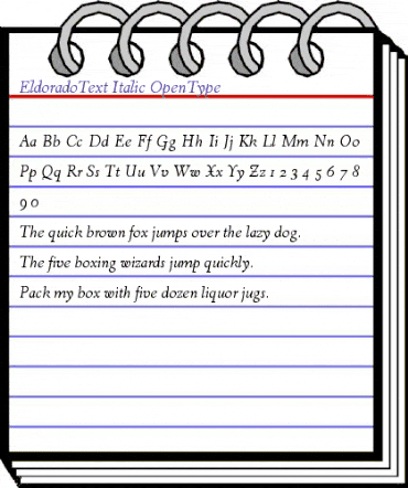 EldoradoText-Italic Regular animated font preview