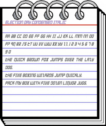 Election Day Condensed Italic Condensed Italic animated font preview