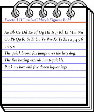 ElectraLHCursiveOldstyleFigures BoldItalic animated font preview