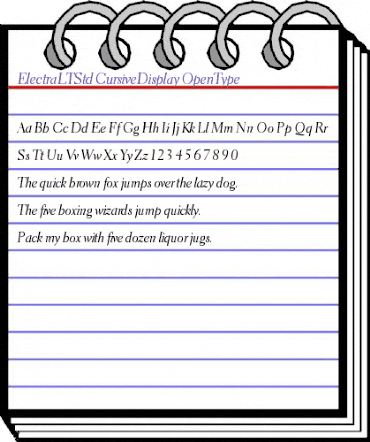 Electra LT Std Cursive Display animated font preview