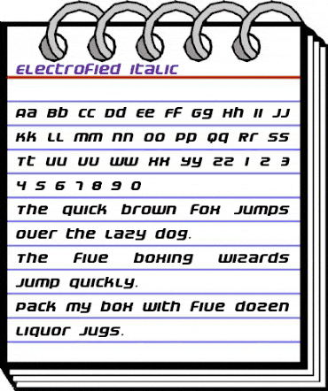 Electrofied Italic animated font preview