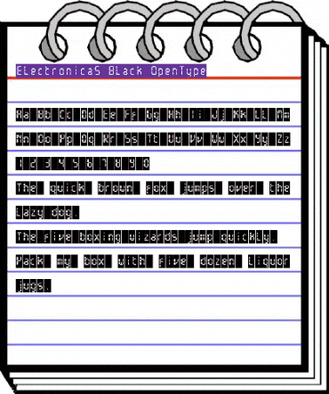 ElectronicaS-Black Regular animated font preview