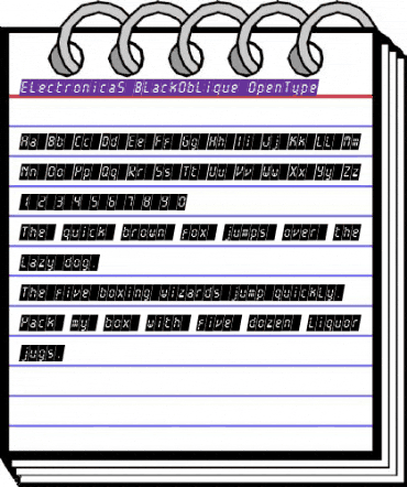 ElectronicaS-BlackOblique Regular animated font preview ElectronicaS-BlackOblique Regular animated font preview