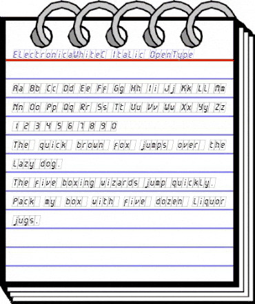 ElectronicaWhiteC Italic animated font preview ElectronicaWhiteC Italic animated font preview