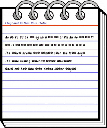 Elegrand Gothic Demo Bold Italic animated font preview