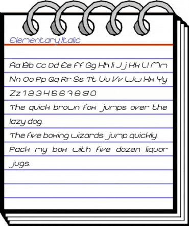 Elementary Italic animated font preview Elementary Italic animated font preview