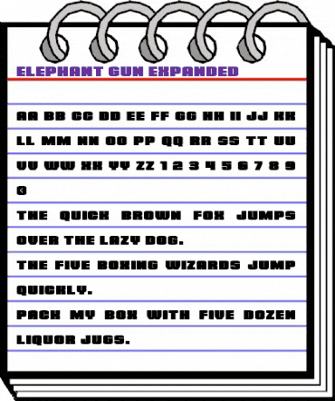 Elephant Gun Expanded Regular animated font preview