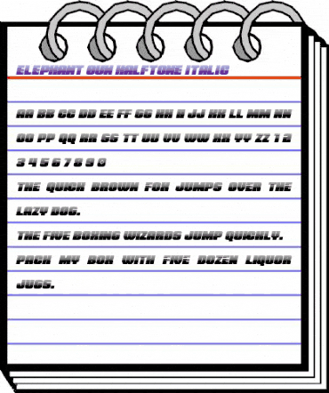Elephant Gun Halftone Italic Regular animated font preview