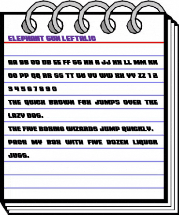 Elephant Gun Leftalic Regular animated font preview