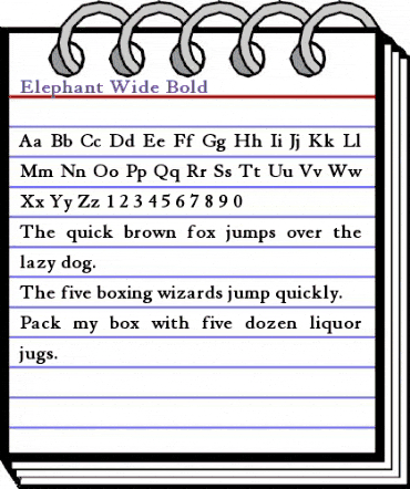 Elephant Wide Bold animated font preview