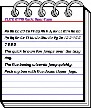 ELITE MIND Italic animated font preview
