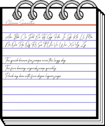 Elliana Samantha Regular animated font preview