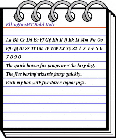 EllingtonMT BoldItalic animated font preview